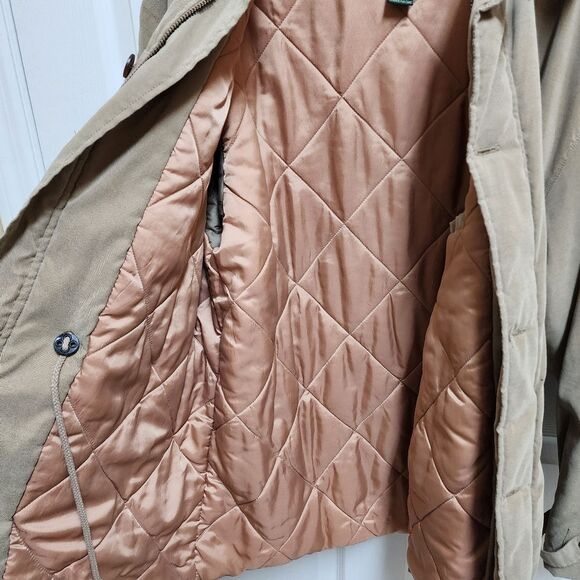 GH Bass Jacket Men Sz M Khaki Green Button Quilted Utility Field Chore Barn Coat - Picture 5 of 16